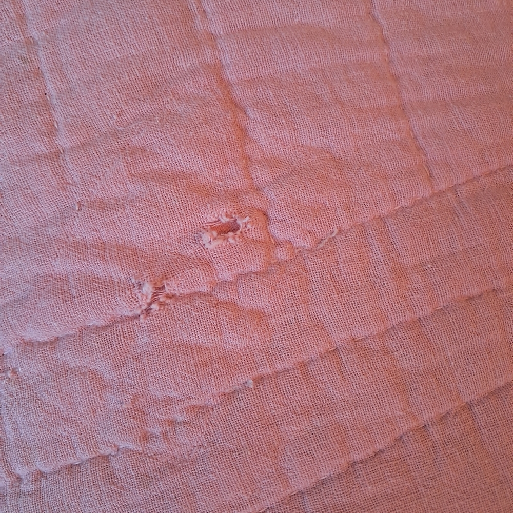 Vintage Antique Pink Quilt 68x84 Twin Floral Shabby Chic Cottage Retro Country - Picture 13 of 16